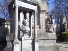 In the foreground, a monument to one Delphine de Cambacérès